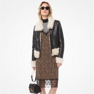 Michael Kors Leather/Fur Jacket- XS